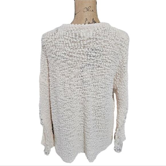 143 Story distressed tattered and torn tunic length open weave sweater Sz SM NEW - Picture 5 of 9